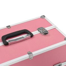 Greatstore Kosmetický kufřík 37 x 24 x 35 cm růžový hliník