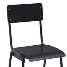 Greatstore Barové židle 2 ks černé masivní překližka a ocel