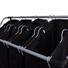 Greatstore XXL Koš na prádlo se 4 koši na třídění prádla - černo-šedý