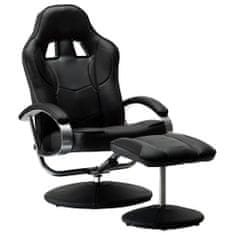 Greatstore Sportovní polohovací židle s podnožkou černá umělá kůže