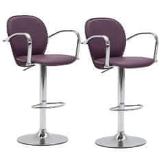 Greatstore Barové stoličky s područkami 2 ks fialové umělá kůže