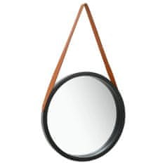 shumee vidaXL Nástěnné zrcadlo na pásku 40 cm černé