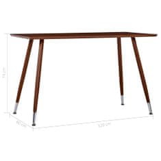shumee Jídelní stůl hnědý 120 x 60 x 74 cm MDF