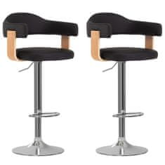 Greatstore Barové stoličky 2 ks černé ohýbané dřevo a umělá kůže