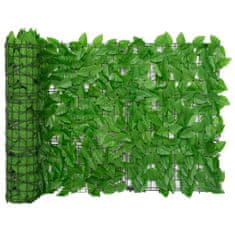 Vidaxl Balkónová zástěna se zelenými listy 400 x 75 cm