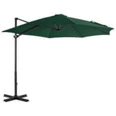 shumee VidaXL Závěsný deštník s hliníkovou tyčí 300 cm Zelený