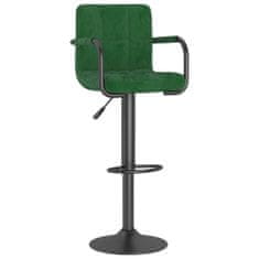 Greatstore Barové židle 2 ks tmavě zelené samet