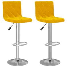 Vidaxl Barové židle 2 ks hořčicově žluté samet
