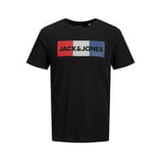 Jack&Jones Plus Pánské triko JJELOGO Regular Fit 12158505 Black (Velikost 4XL)