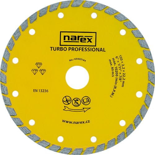 Narex  TURBO PROFESSIONAL diamantový dělicí kotouč pro stavební materiály 150 mm