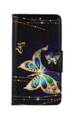 TopQ Pouzdro iPhone 13 knížkové Zlatý motýl 66362
