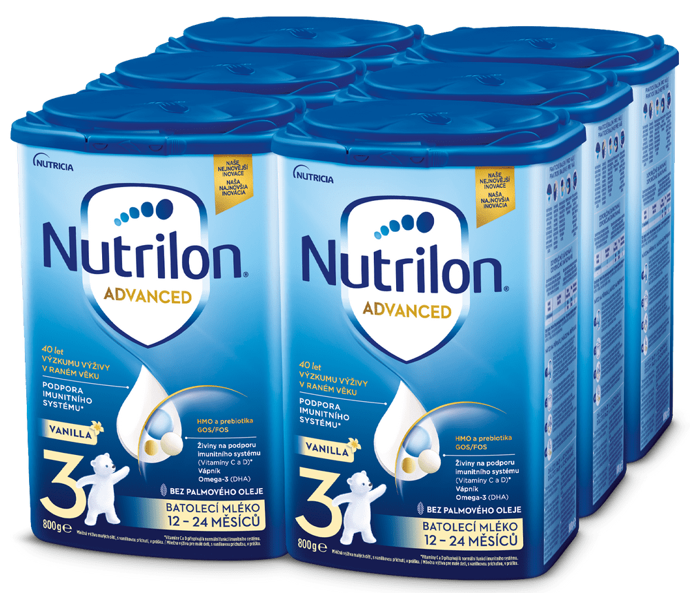 Levně Nutrilon 3 Advanced Vanilla batolecí mléko 6x 800 g, 12+