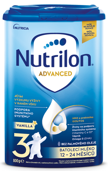 Nutrilon 3 Advanced Vanilla - batolecí mléko 800g, 12+