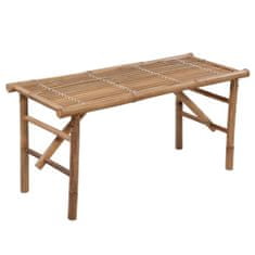Greatstore Skládací zahradní lavice s poduškou 118 cm bambus