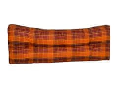 Polstr na paletový nábytek - 120 x 40 cm - oranžovočervená kostka