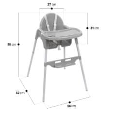 Severno Jídelní židlička Basic šedá