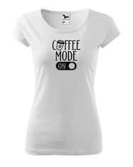 Fenomeno Dámské tričko Coffee mode on - bílé Velikost: 2XL