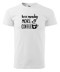 Fenomeno Pánské tričko Less monday more coffee - bílé Velikost: XL