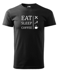 Fenomeno Pánské tričko Eat sleep coffee - černé Velikost: XL