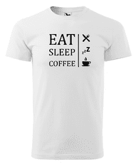 Fenomeno Pánské tričko Eat sleep coffee - bílé Velikost: XL