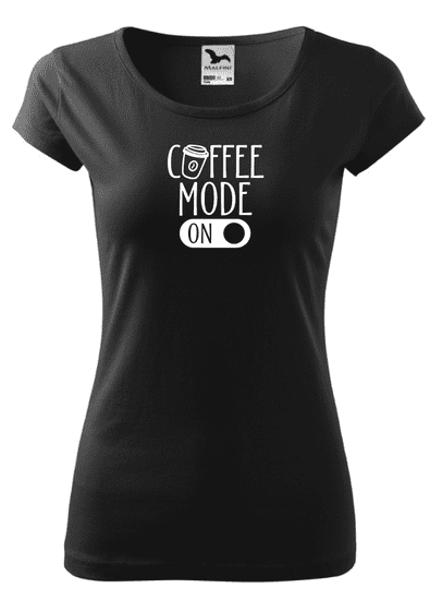 Fenomeno Dámské tričko Coffee mode on - černé Velikost: XS