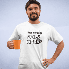 Fenomeno Pánské tričko Less monday more coffee - bílé Velikost: XL