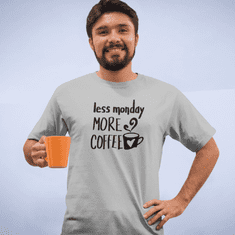 Fenomeno Pánské tričko Less monday more coffee - šedé Velikost: XL
