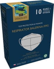 Balerina Český zdravotnický nano respirátor PFHM731-FFP2, velikost M/L, vzor 77 - balení 10ks