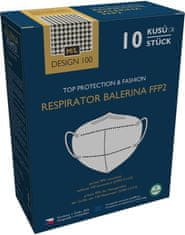Balerina Český zdravotnický nano respirátor PFHM731-FFP2, velikost M/L, vzor 100 - balení 10ks