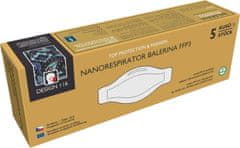 Balerina Český zdravotnický nano respirátor PFHM933-FFP3, fish type, vzor 116 - balení 5ks