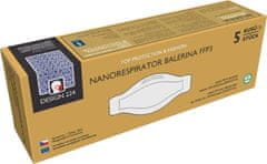 Balerina Český zdravotnický nano respirátor PFHM933-FFP3, fish type, vzor 224 - balení 5ks