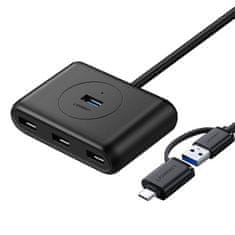 Ugreen CR113 HUB adaptér 4x USB / USB-C 1m, černý