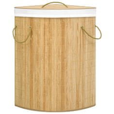 Greatstore Rohový bambusový koš na prádlo 60 l