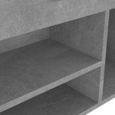 Greatstore Botník s poduškou betonově šedý 104 x 30 x 49 cm dřevotříska