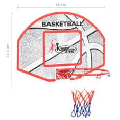Greatstore 5dílná sada nástěnného basketbalového koše s deskou 66x44,5 cm