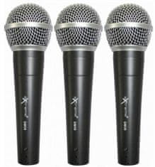 Extreme DM3000-PRO sada 3 dynamických mikrofonů s vypínačem