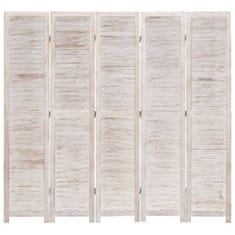Greatstore 6dílný paraván bílý 210 x 165 cm dřevo