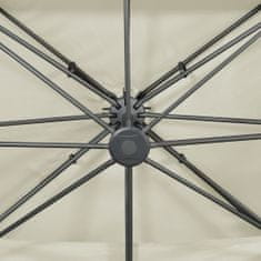 Greatstore Konzolový slunečník s dvojitou stříškou pískový 400x300 cm