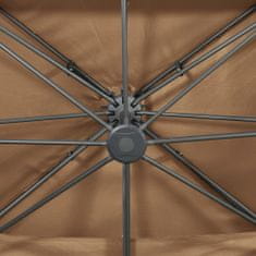 Greatstore Konzolový slunečník s dvojitou stříškou taupe 400x300 cm