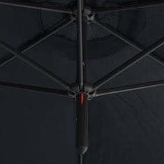 Vidaxl Dvojitý slunečník s ocelovou tyčí 600 cm antracit