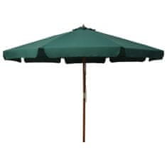 shumee VidaXL Zahradní deštník na dřevěné tyči 330 cm Zelený