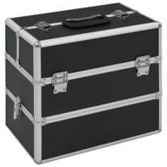 Greatstore Kosmetický kufřík 37 x 24 x 35 cm černý hliník