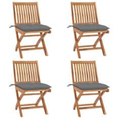 Petromila Skládací zahradní židle s poduškami 4 ks masivní teak