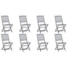 Petromila Skládací zahradní židle 8 ks s poduškami masivní akácie