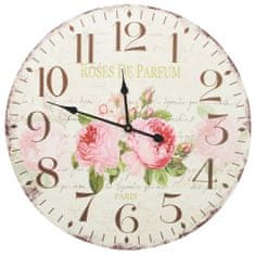 shumee Vintage nástěnné hodiny květina 60 cm