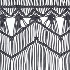 Petromila Macramé závěs antracitový 140 x 240 cm bavlna