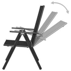 Petromila Skládací zahradní židle 2 ks hliník a textilen černé