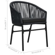Greatstore Zahradní židle 2 ks černé PVC ratan