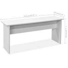 Greatstore Jídelní stůl a lavice 3 kusy dřevotříska bílá