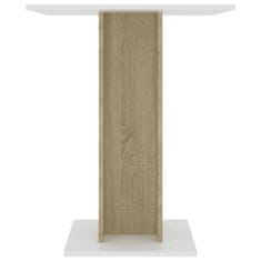 Greatstore Bistro stolek bílý a dub sonoma 60 x 60 x 75 cm dřevotříska